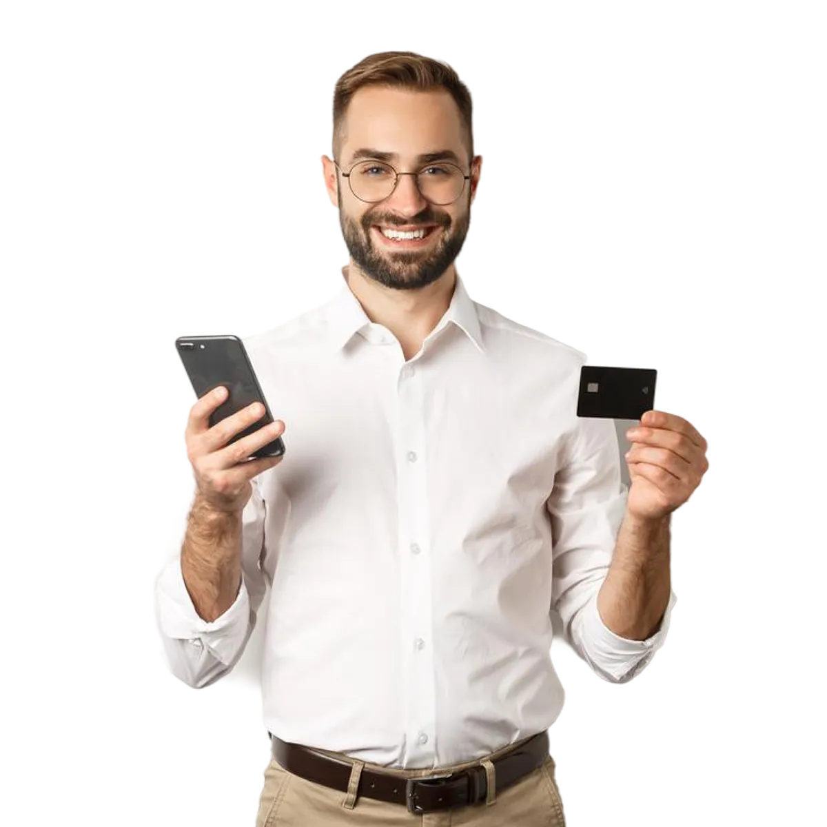 A customer using two payment cards